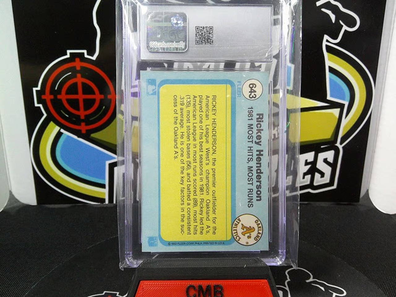 1982 Fleer #643 Rickey Henderson CGC 7.