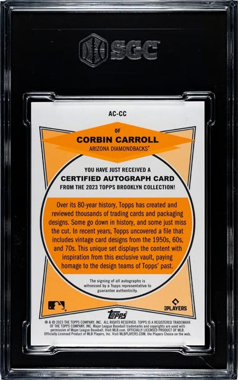 2023 Topps Brooklyn Coll Lim. Corbin Carroll #AC-CC Autograph SGC 10/10!