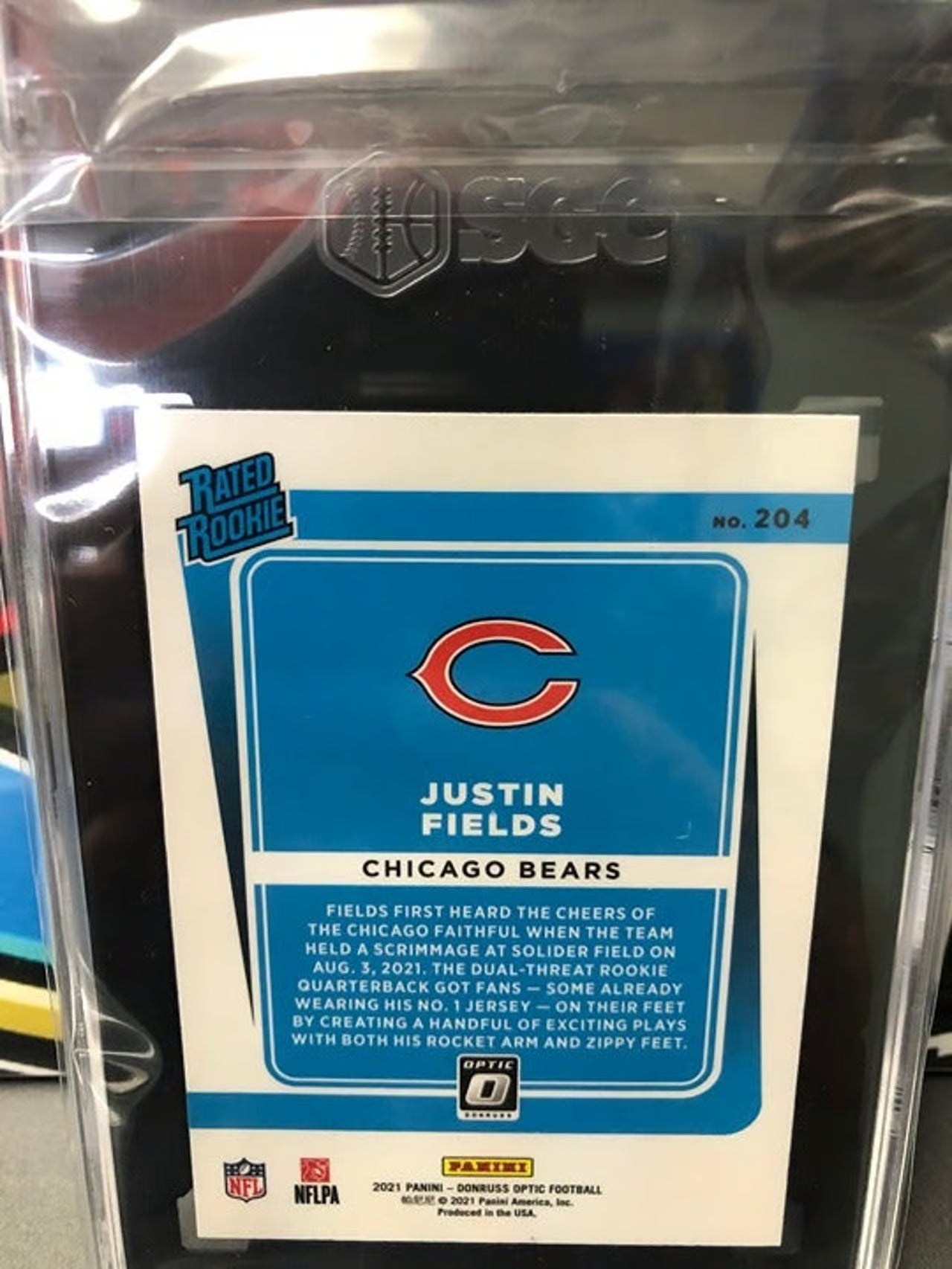 2021 Donruss Optic Justin Fields #204 Rated Rookie SCG Graded 9!