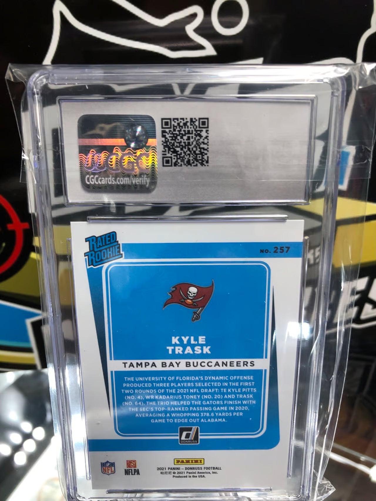 2021 Donruss Press Proof Premium Kyle Trask Rated Rookie Graded 9.5.