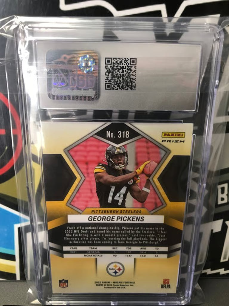 2022 Panini Mosaic George Pickens Reactive Orange RC Graded MINT 9!