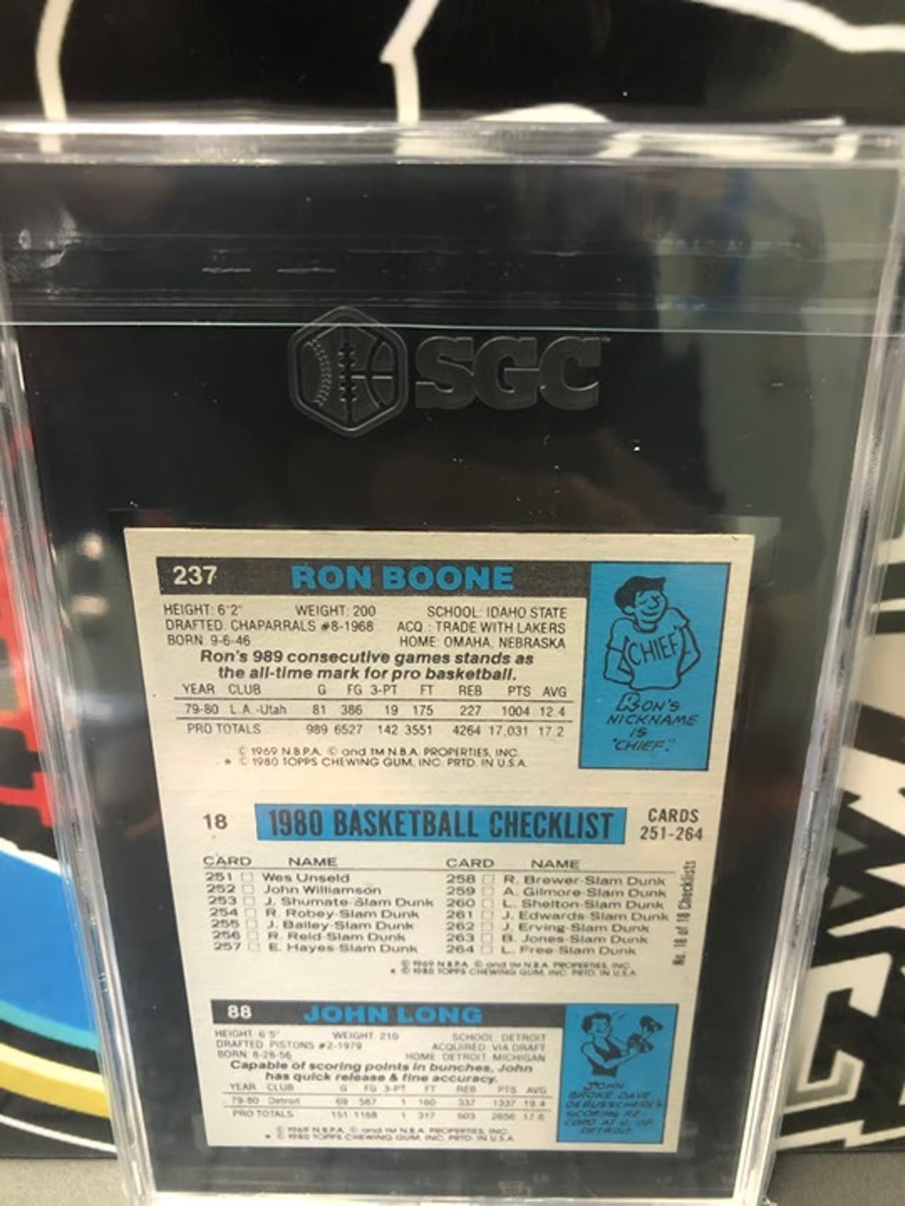 1980-81 Topps Johnson, Long and Boone. #111 RC All-Star. SGC 7.5!