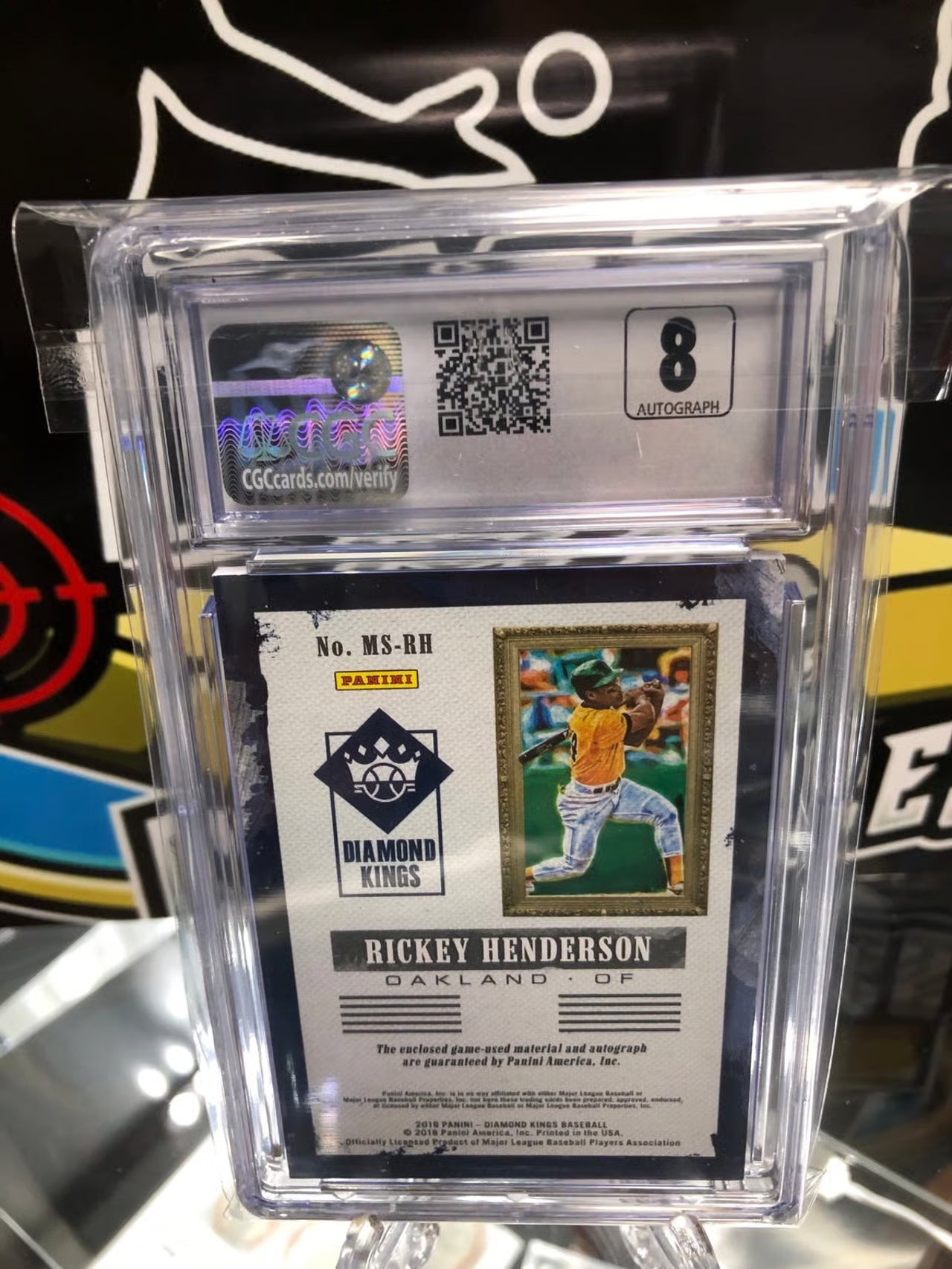 2018 Panini Diamond Kings Rickey Henderson Holo Gold Lim Auto Relic!
