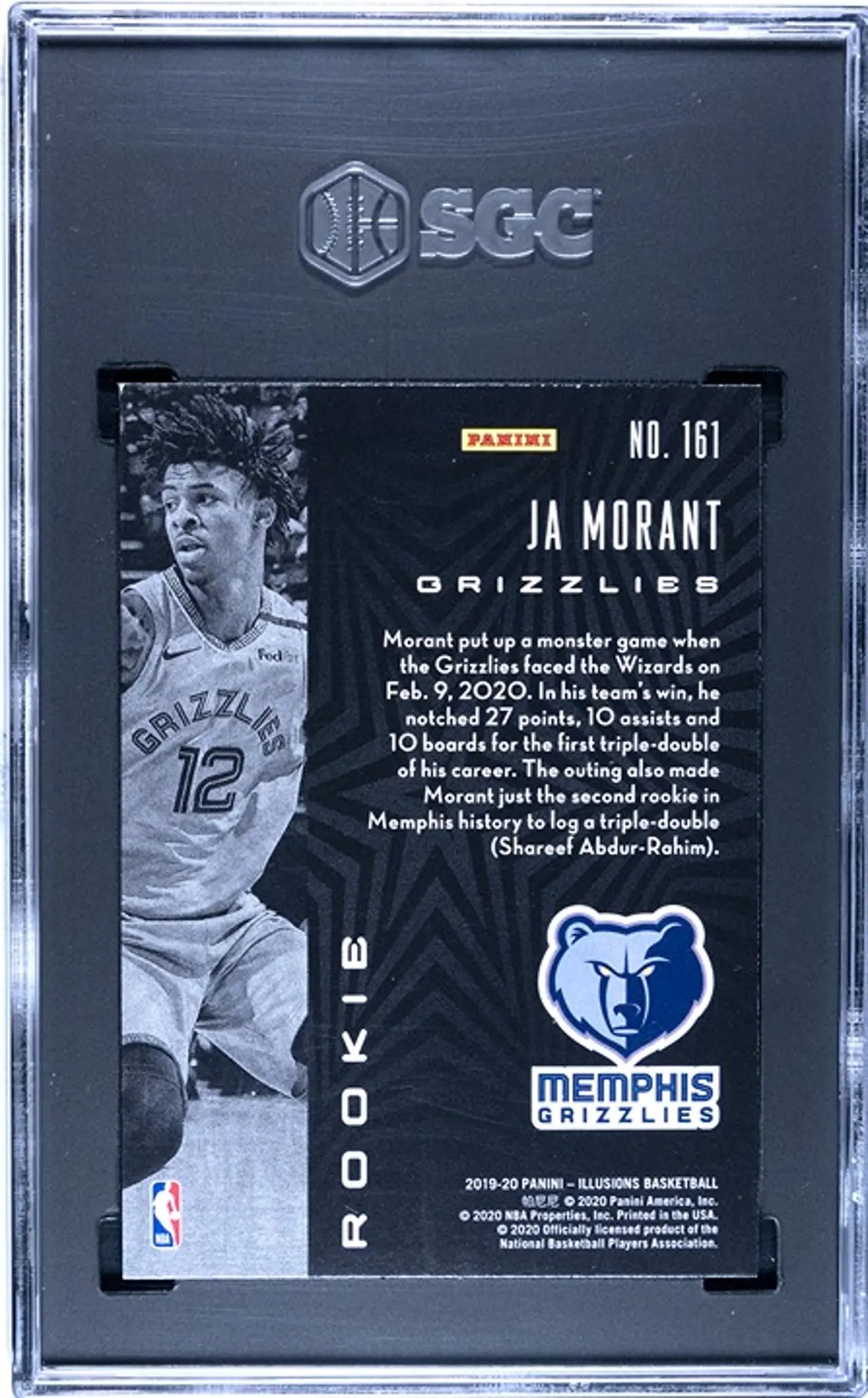 2019-20 Panini Illusions Ja Morant RC #161 SGC graded 9!