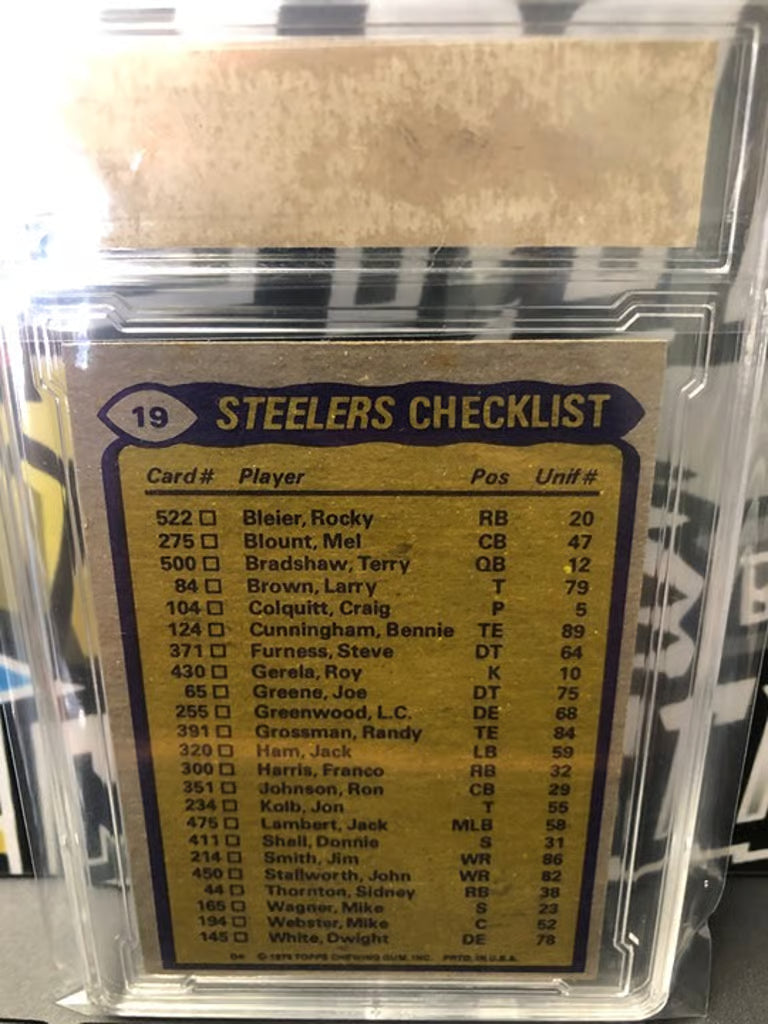 1979 Topps Steelers Team Leaders Dungy, Greenwood, Harris & Anderson.