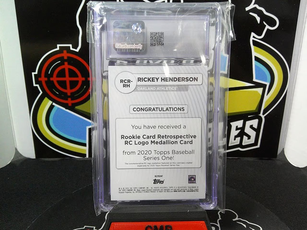 2020 Topps Retrospective RC Logo Medallions #RCR-RH Rickey Henderson CGC 7.