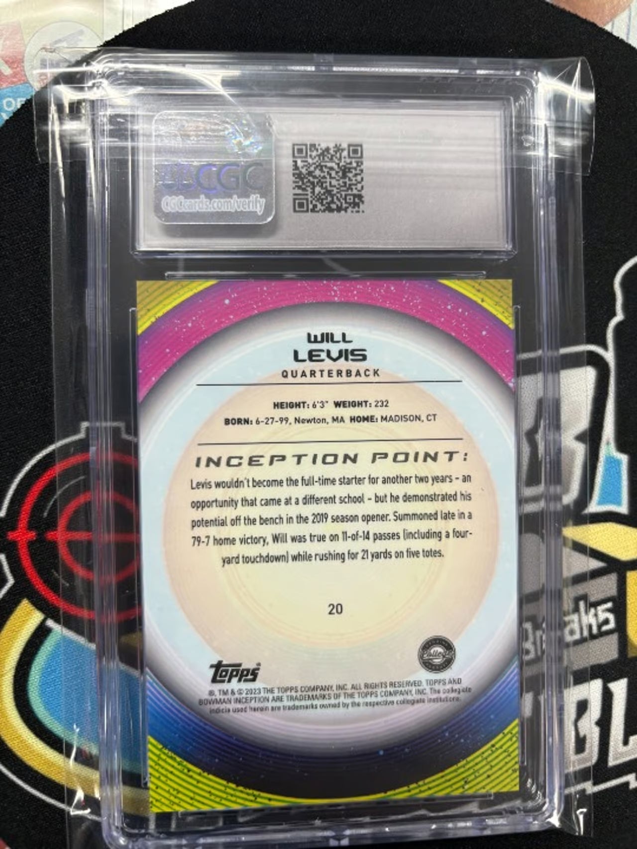2022-23 Bowman U Inception Will Levis RC #20 Graded GEM MINT 10!