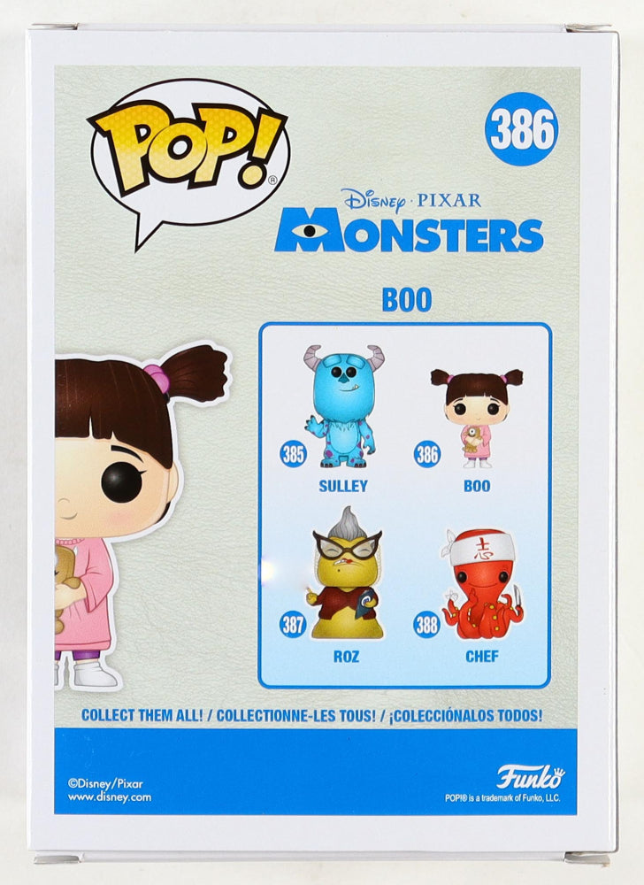 Mary Gibbs Signed "Monster's Inc." #386 Funko Pop! Inscribed "Boo" JSA COA.