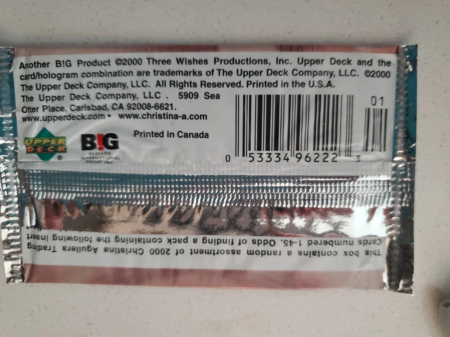 2000 Upper Deck Christina Aguilera Trading Card Pack. New and Sealed. Possible Auto!