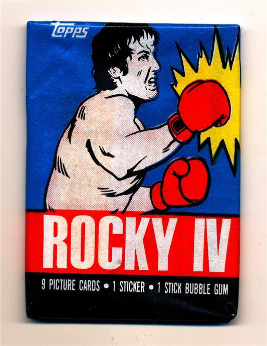 1985 Topps ROCKY IV movie sealed wax pack - 9 cards per pack 1 sticker. New.