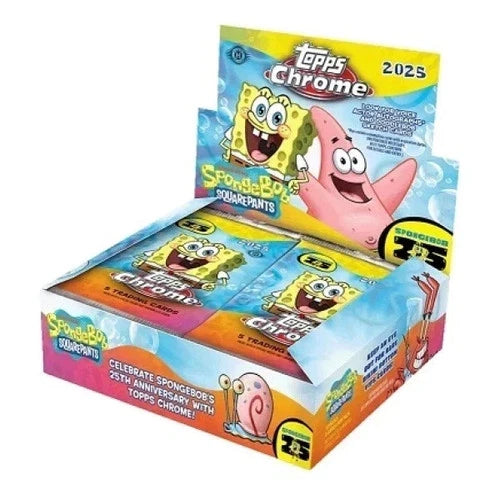 2025 Topps Chrome Spongebob 25th Anniversary Hobby Pack! New.