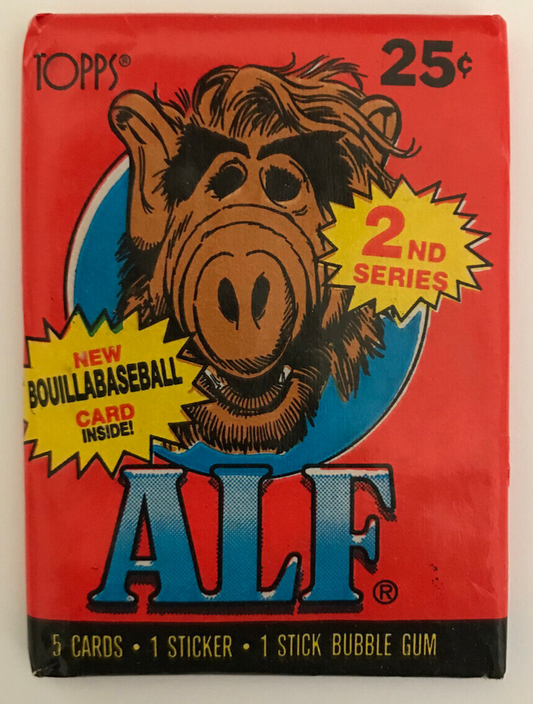 1987 Topps Alf Series 2 Cards, 1 Unopened Sealed Wax PACK From Wax Box, 5 Cards.