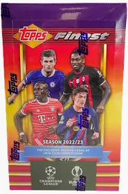 2022/23 Topps Finest Flashbacks UEFA Club Competitions Soccer Hobby Pack. New.