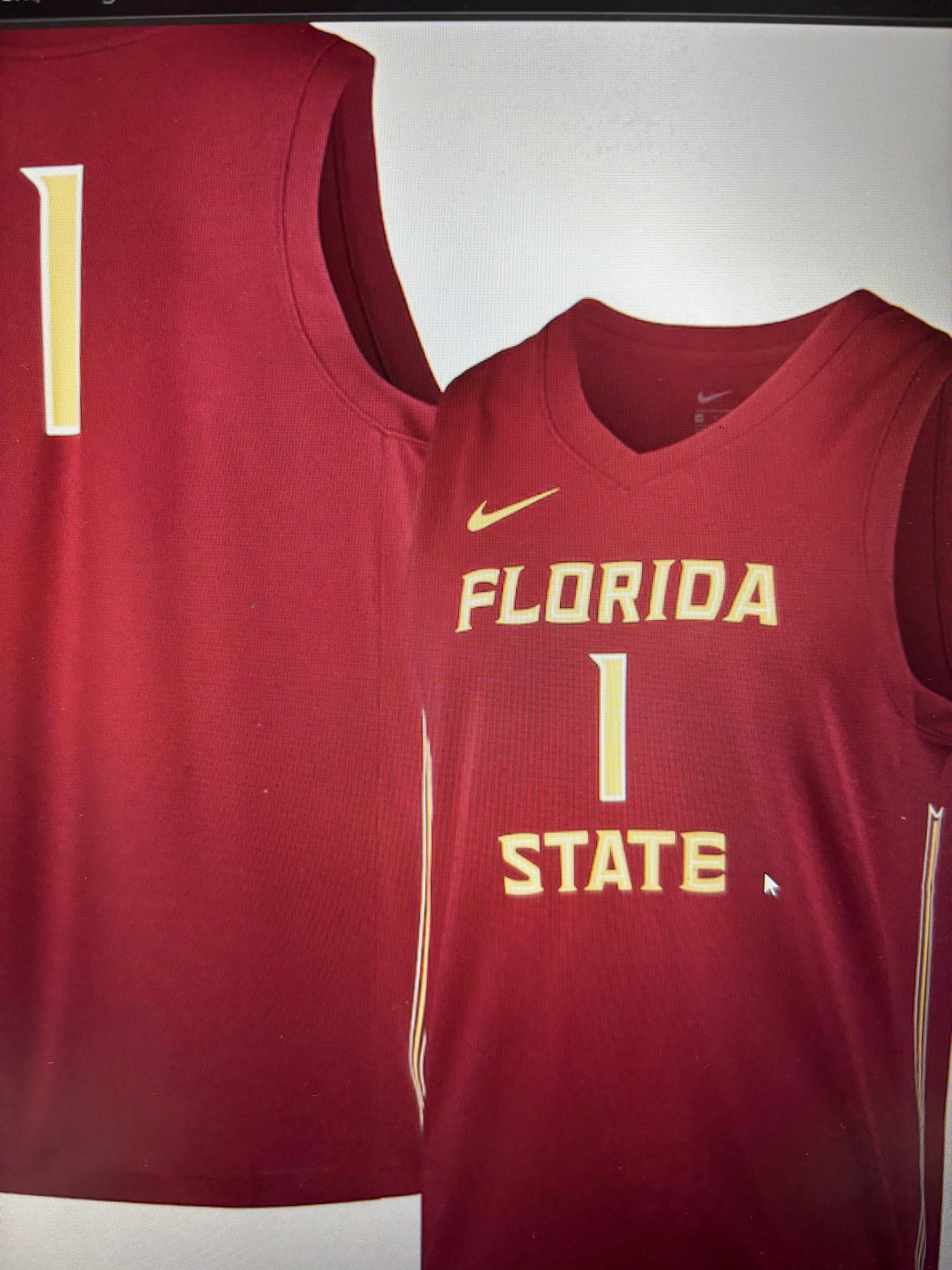 #1 Florida State Seminoles Nike Unisex Replica Basketball Jersey - Garnet.