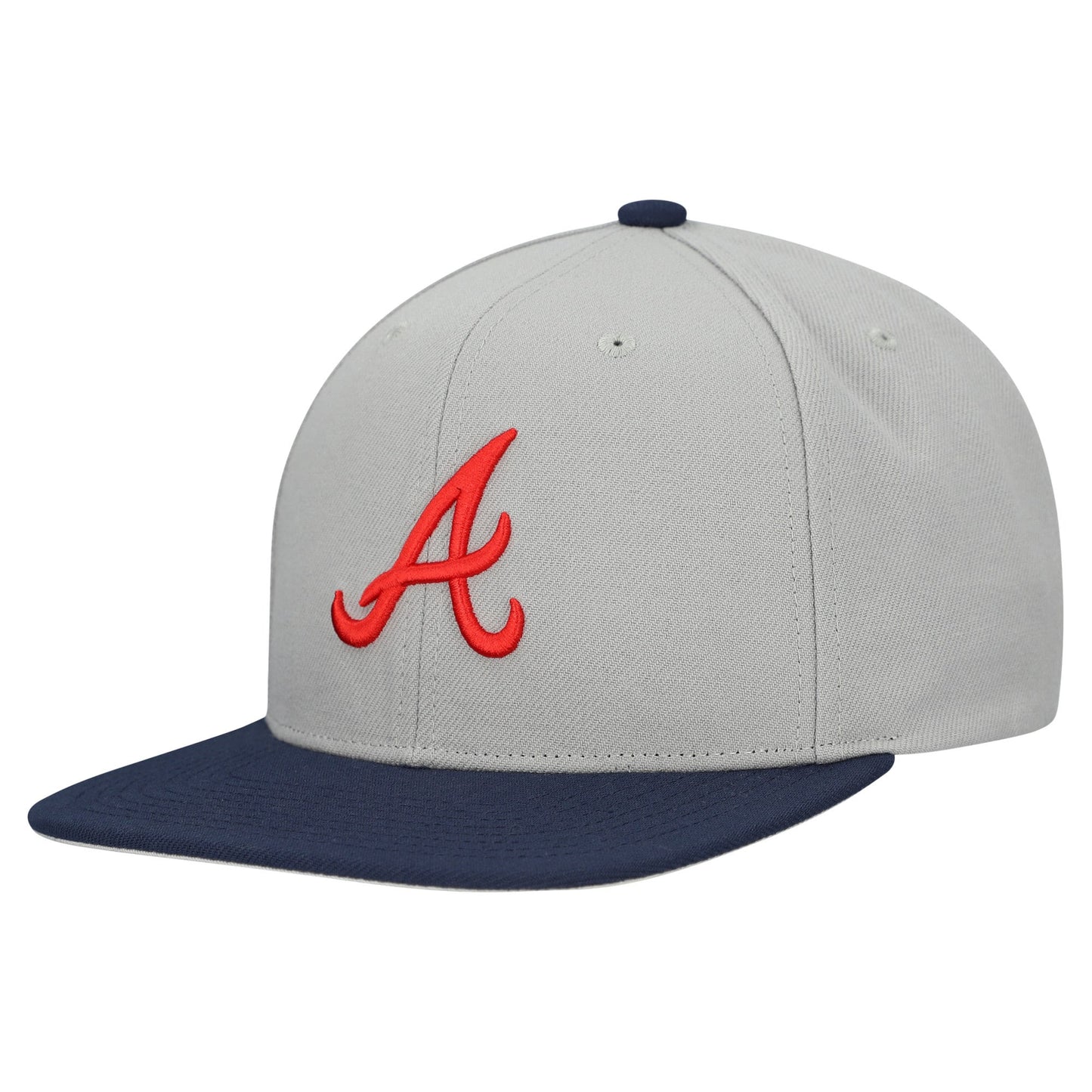 Atlanta Braves Mitchell & Ness Basic Flip Snapback Hat - Gray