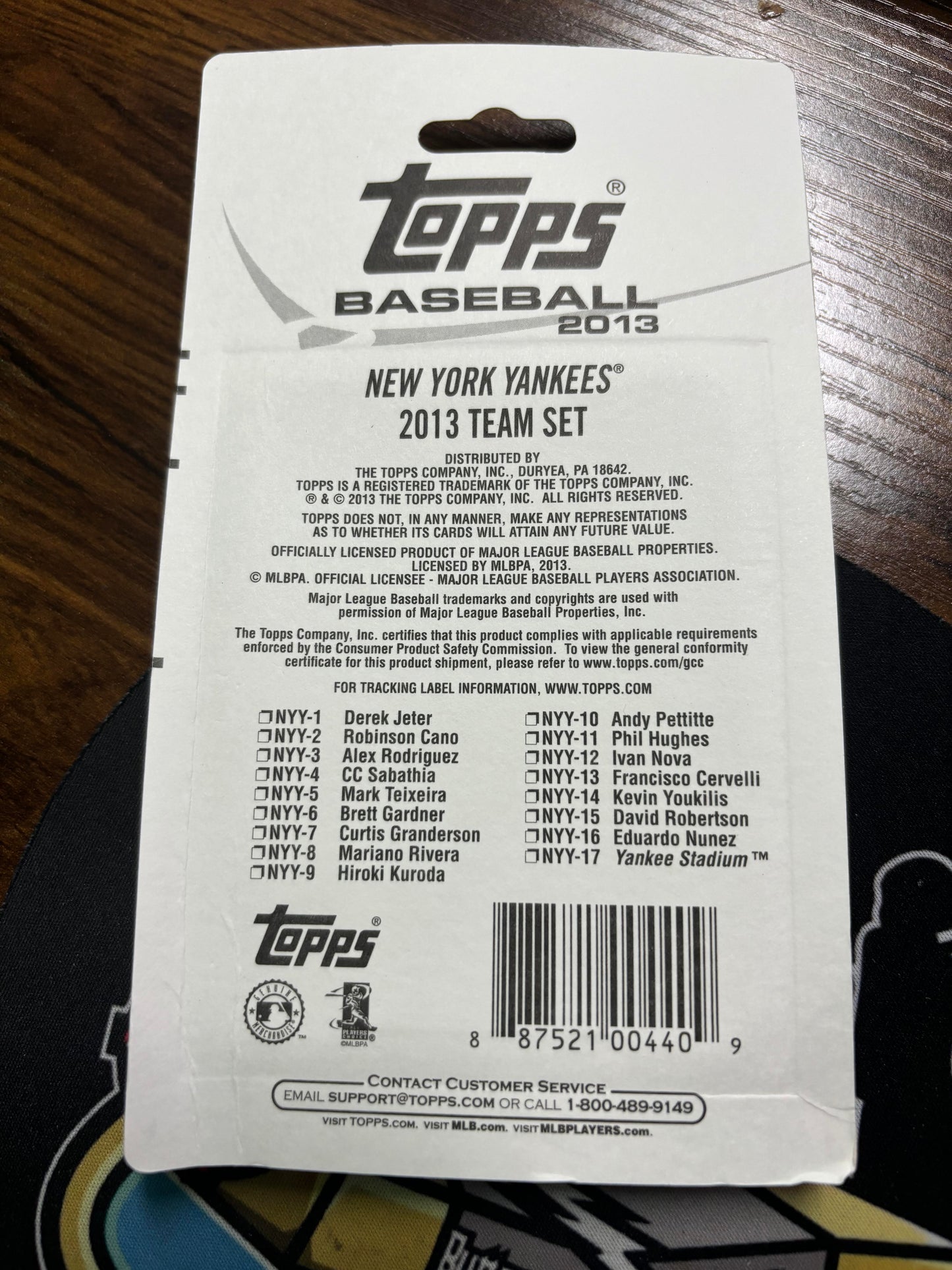 2013 Topps New York Yankees MLB Team Set. 17 cards. New and Sealed. Jeter! Mint! 