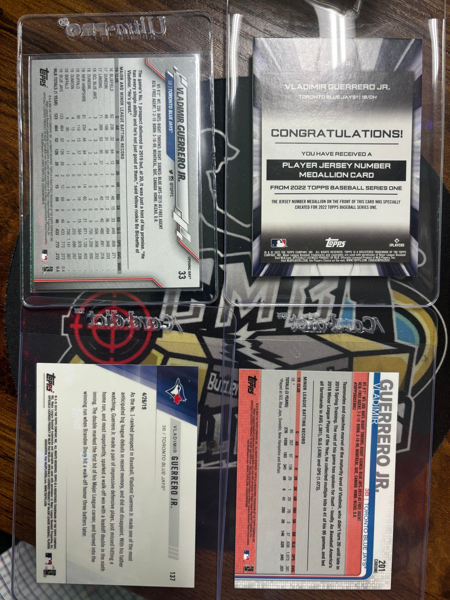 Vladimir Guerrero Jr. Card Lot w RC x 2, Gold Cup and relic!