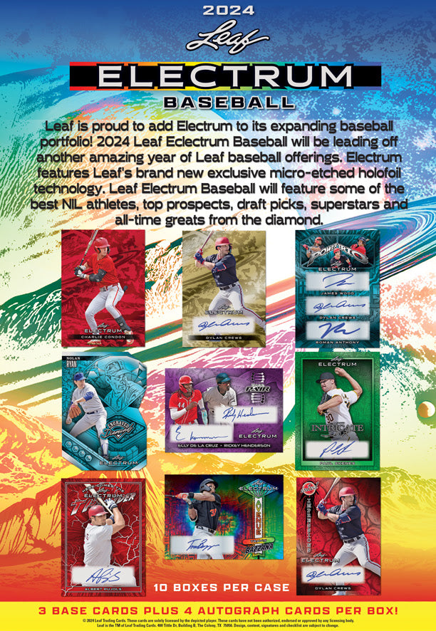 2024 Leaf Electrum Baseball! New! 4 autos!