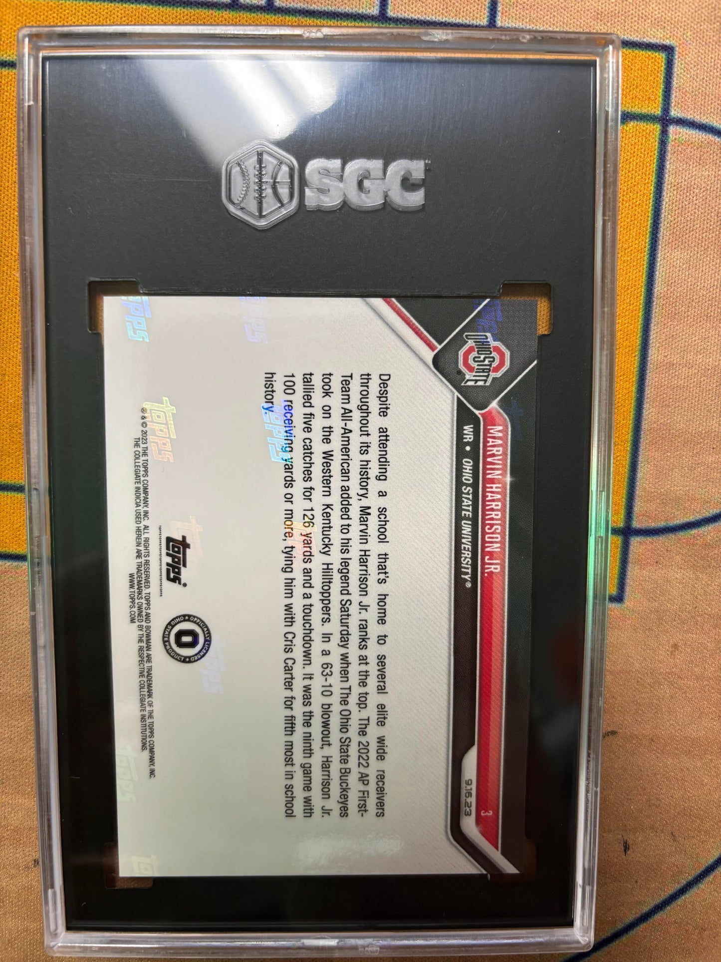 2023 Bowman U Now Marvin Harrison Jr. #3 SGC 10!