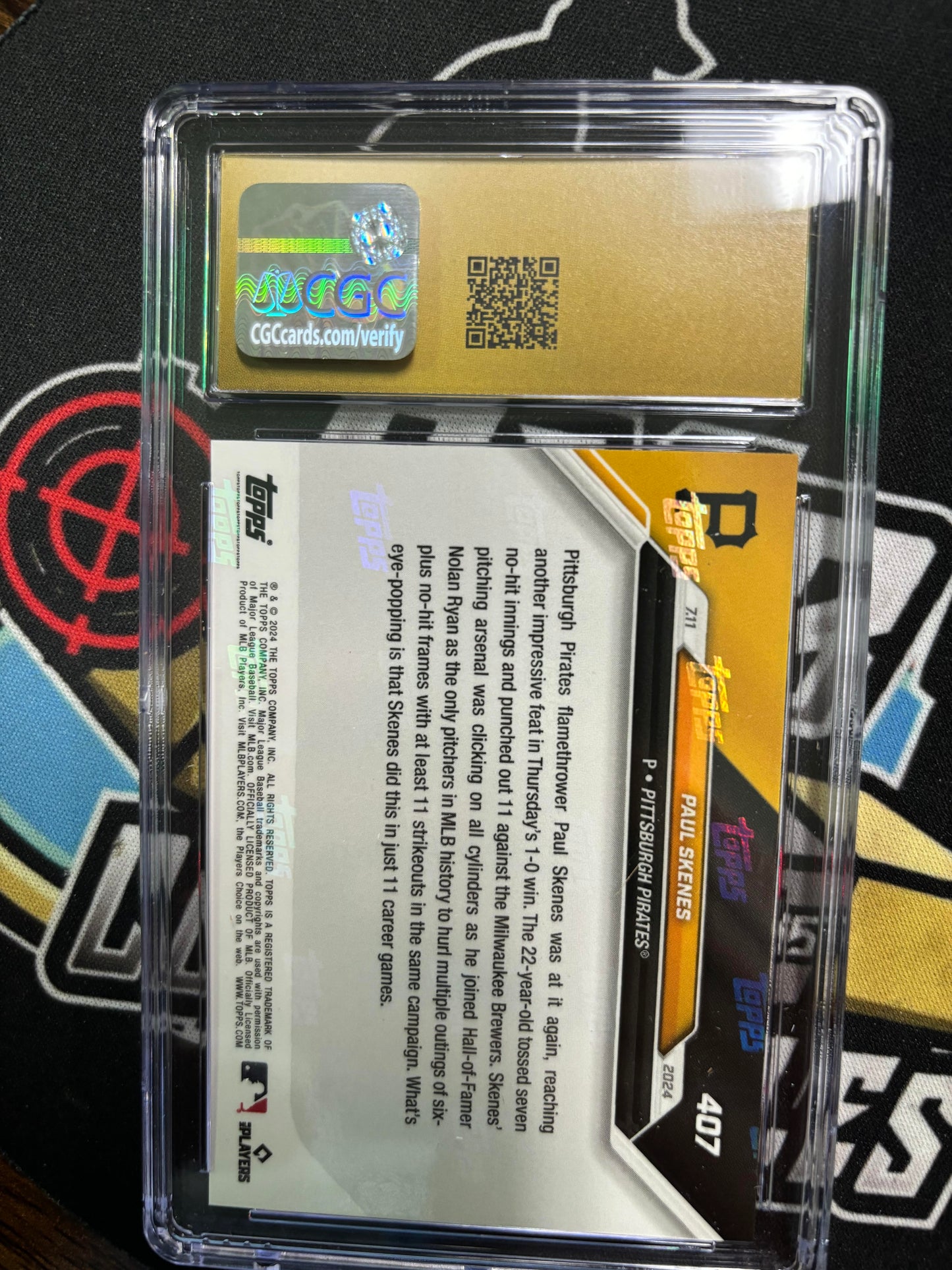 2024 Topps Now Paul Skenes #407 RC Graded CGC PRISTINE 10!