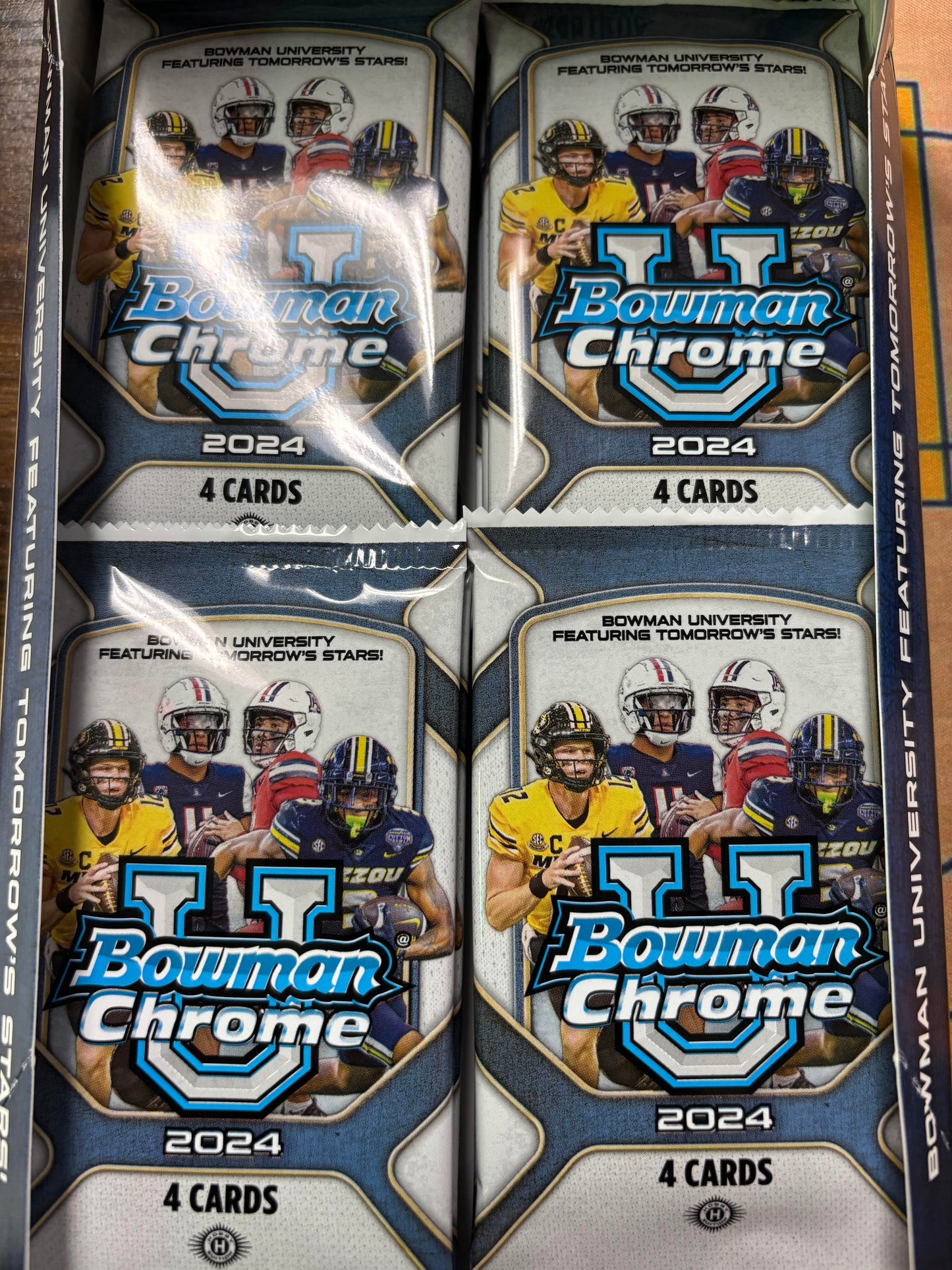 2024 Bowman Chrome U Football Hobby Pack.