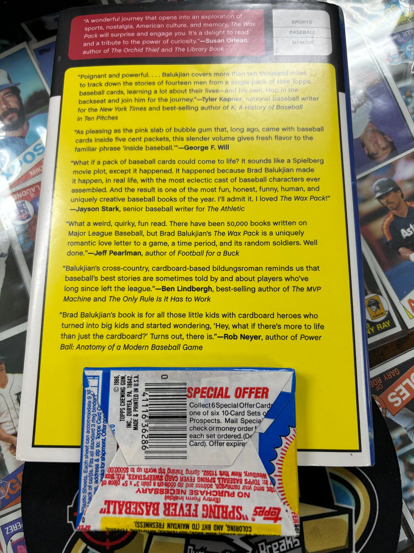 The Wax Pack by Brad Balukjian. New with 1986 Topps Sealed Pack!