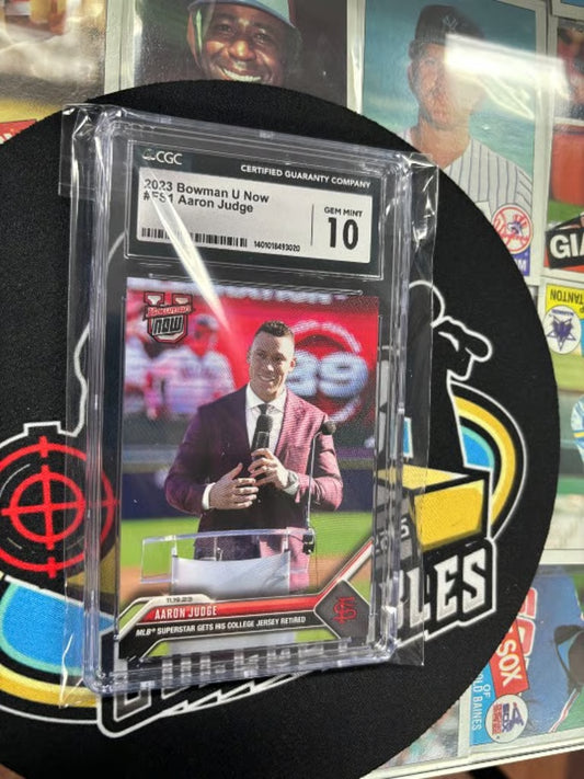 2023 Bowman U Now Aaron Judge #FS1 College Jersey Retired Graded GEM 10!