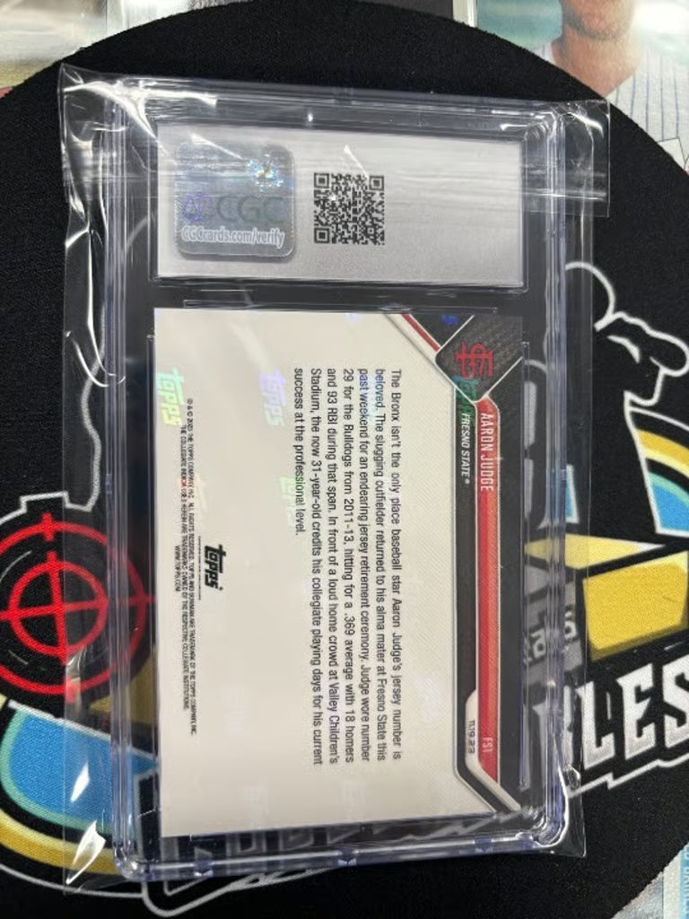 2023 Bowman U Now Aaron Judge #FS1 College Jersey Retired Graded GEM 10!