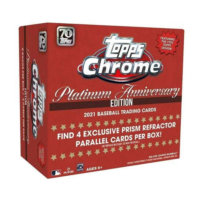 2021 Topps Chrome Platinum Anniversary Edition Baseball Mega Box (Red Box)