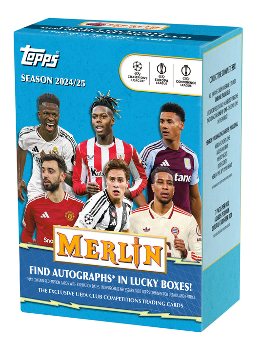 2024-25 Topps Chrome Merlin Soccer Hobby Blaster Box. New.