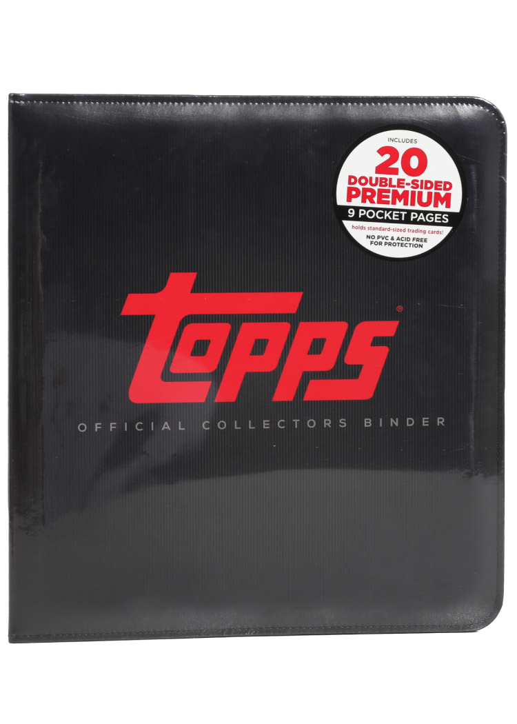 Topps Official Collectors Binder. New. Black. Includes 20-Nine Pocket Pages.