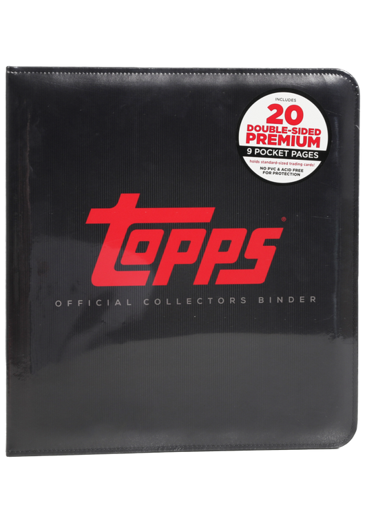 Topps Official Collectors Binder. New. Black. Includes 20-Nine Pocket Pages.