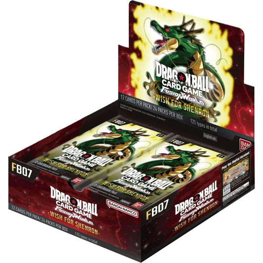 Dragon Ball Wish For Shenron FB07 English Booster Box. Super Card Game Fusion World Sealed Booster. See Limits.