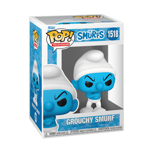 Funko Pop The Smurfs Pop Televison! Grouchy Smurf #1518. New.