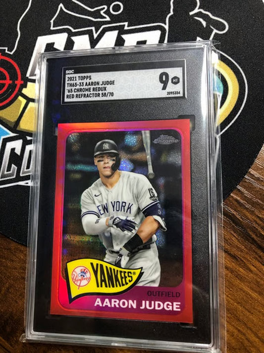2021 Topps Aaron Judge 65 Chrome Redux Red Ref 58/70! SGC 9!