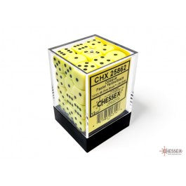 Chessex Opaque 12mm d6 Pastel Yellow/black Dice Block(36 dice).