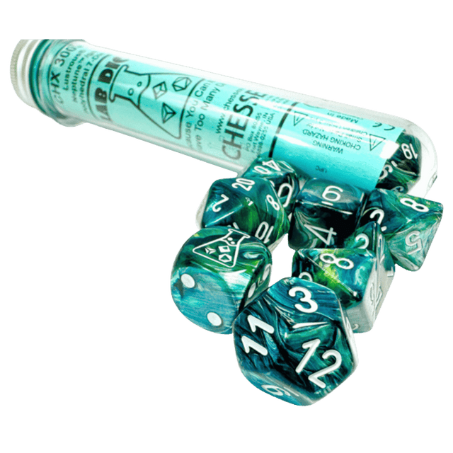 Chessex - Dice Poly Lab 9 Lustrous Neptune/Grey 7ct set