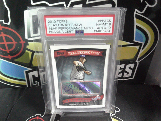 2010 TOPPS - Clayton Kershaw - PSA NM-MT 8/ AUTO 10.