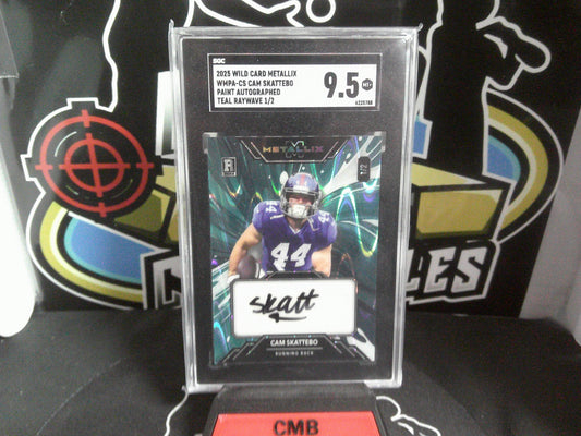 2025 WILD CARD METALLIX WMPA-CS CAM SKATTEBO PAINT AUTOGRAPHED TEAL RAYWAVE 1/2. SGC 9.5