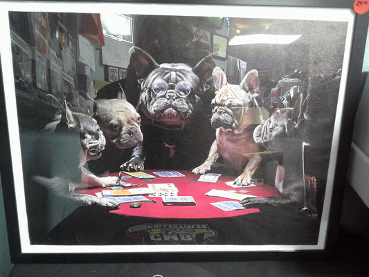 Framed Canvas - Dogs Poker Night - 12x16