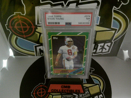 1986 Topps #374 Steve Young - PSA 7 NM