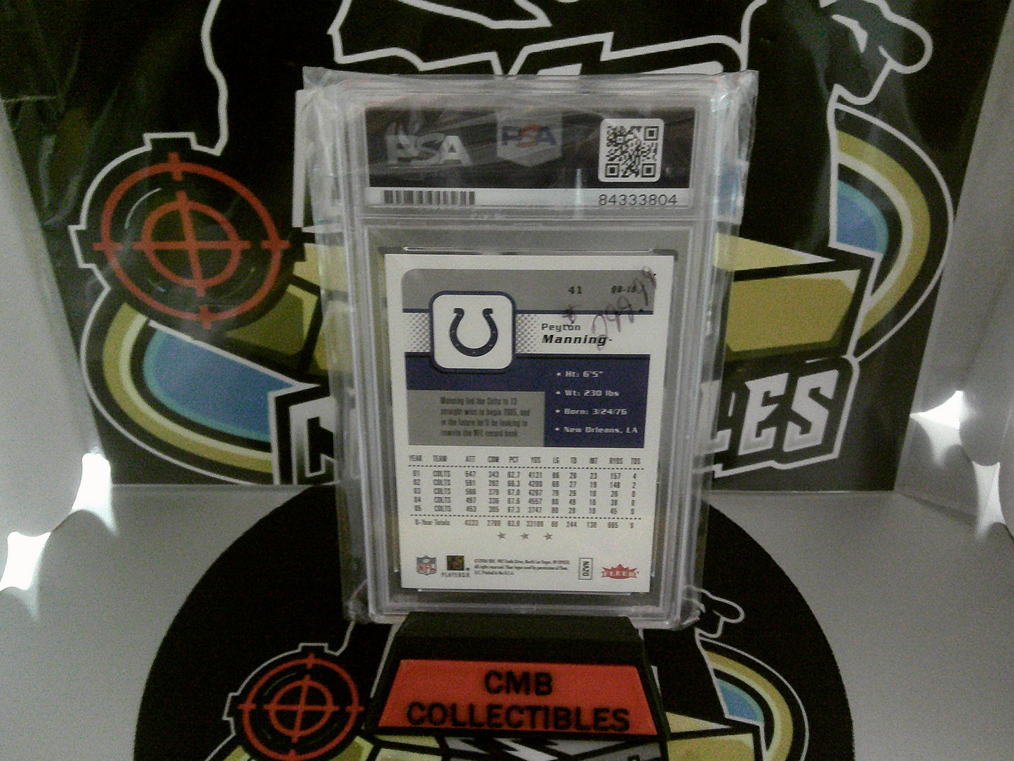 2006 Fleer - Peyton Manning PSA/DNA CERT - PSA AUTHENTIC AUTO