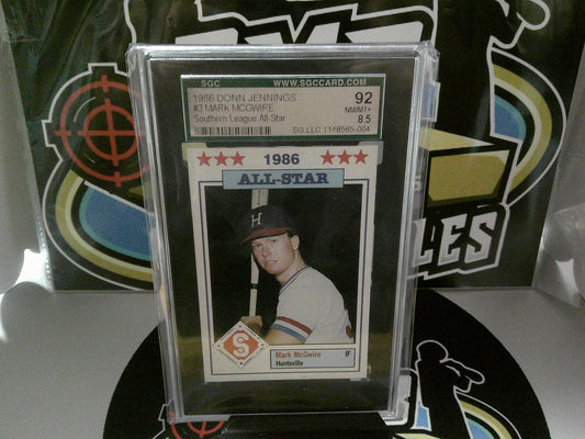 1986 Donn Jennings #3 Mark McQWIRE - SGC 92 NM/MT +