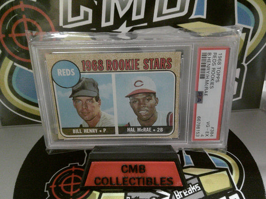 1986 Topps Reds Rookies #384 B.Henry/H.McRAE - PSA VG-EX 4