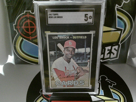 1967 Topps #285 Lou Brock - SGC 5 EX