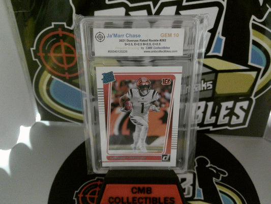 2021 Donruss Rated Rookie #262 Ja'Marr Chase - Grade GEM 10