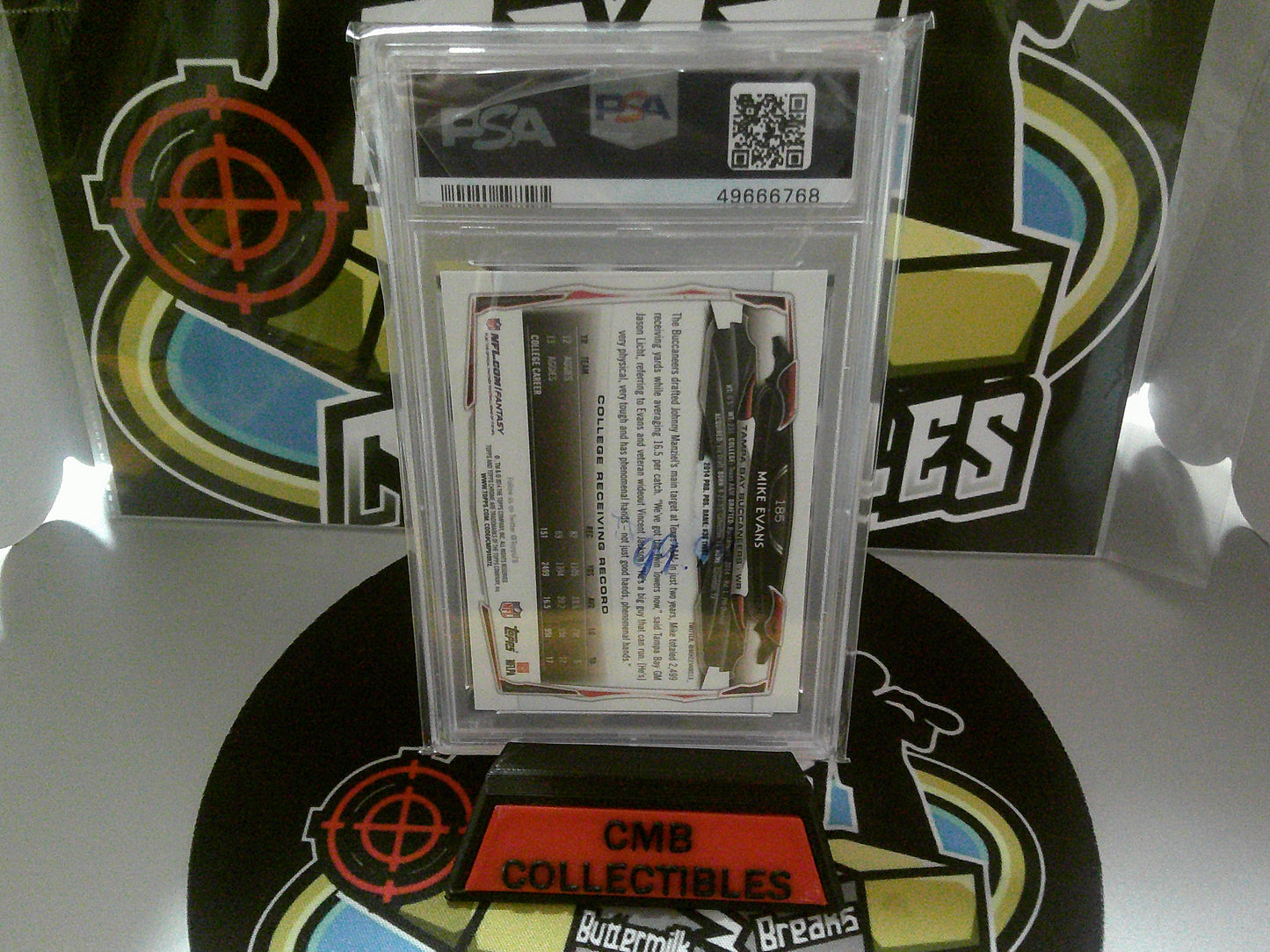 2014 Topps Chrome #185 Mike Evans Ball/RT. Hand - Orange Ref - PSA 9 MINT