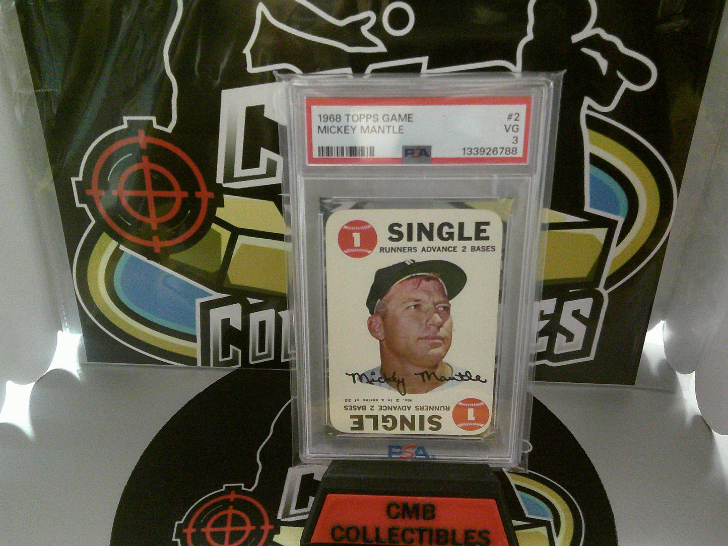 1968 Topps Game #2 Mickey Mantle - PSA 3 VG