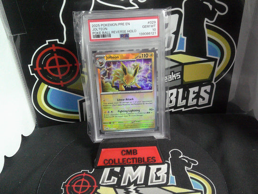 2025 POKEMON PRE EN JOLTEON POKE BALL REVERSE HOLO. PSA 10