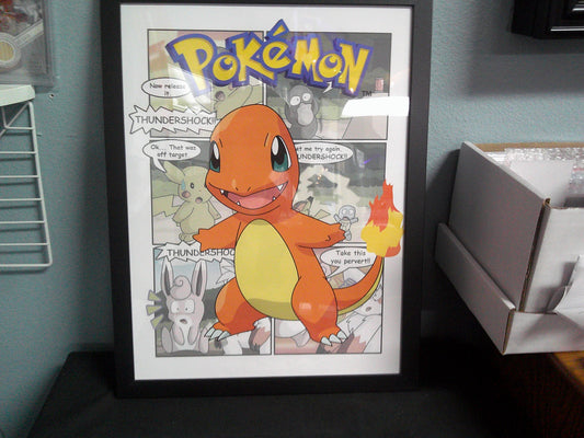 Framed Canvas - Pokemon - Charmander - 12x16
